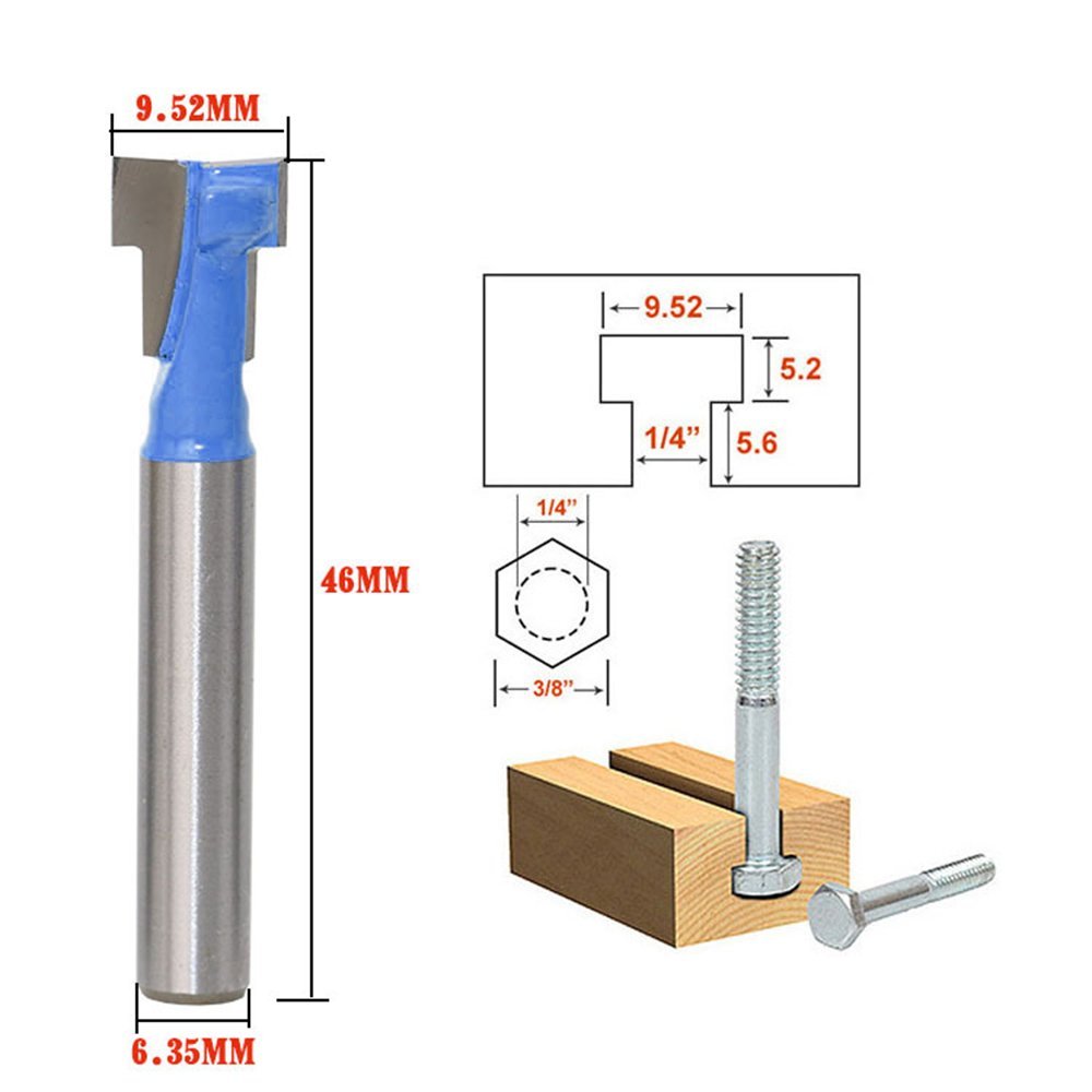 Power Tools For Woodworking - A11i 1/4 polegada haste t-slot cortador